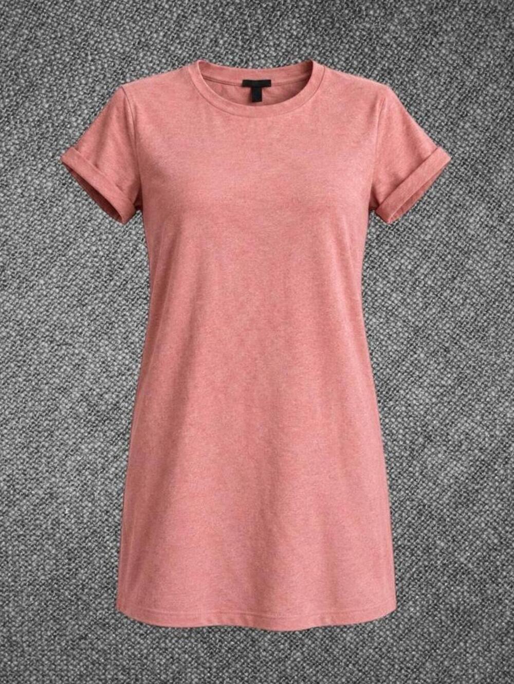 Forever 21 Heathered Pink Short Sleeve T-Shirt Dress